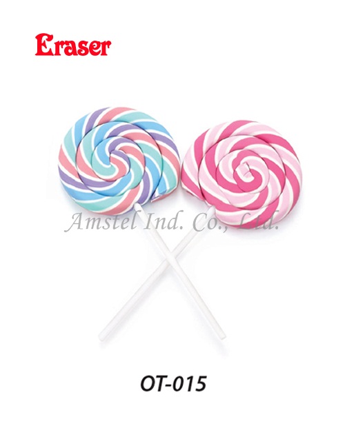 Eraser in lollipop shape
